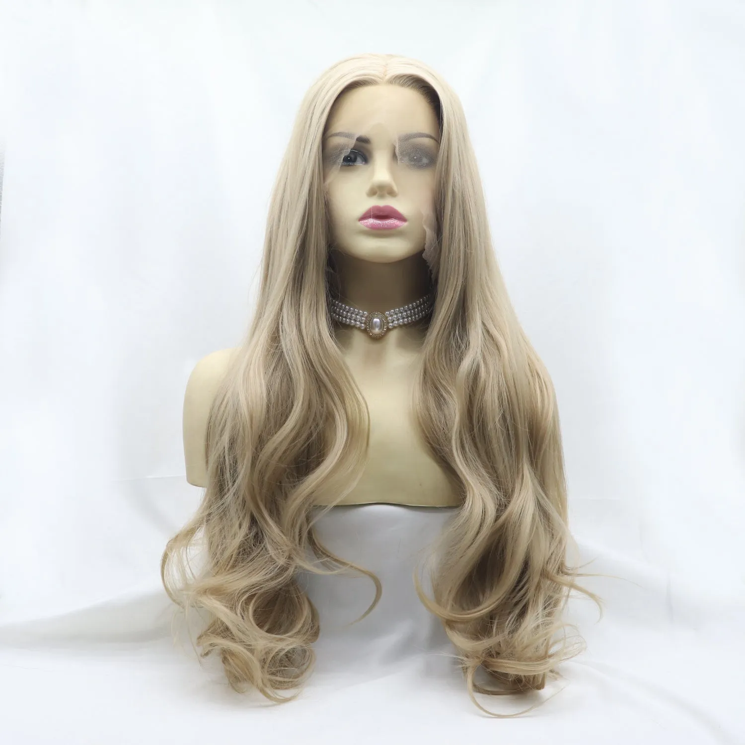 13*3" Lace Front Wigs Synthetic Long Wavy 24" 130% Density