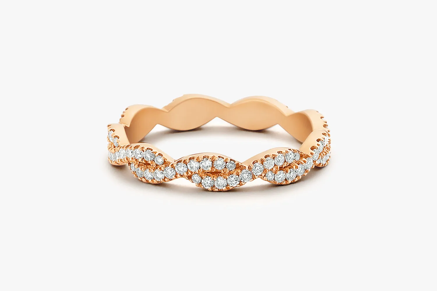 14K Gold Infinity Diamond Eternity Wedding Band