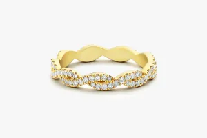 14K Gold Infinity Diamond Eternity Wedding Band