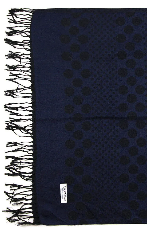 21105 Navy Polka Dot Print Pashmina