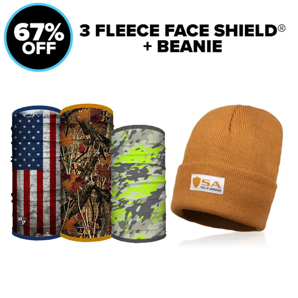 3 Fleece Face Shields®   Beanie