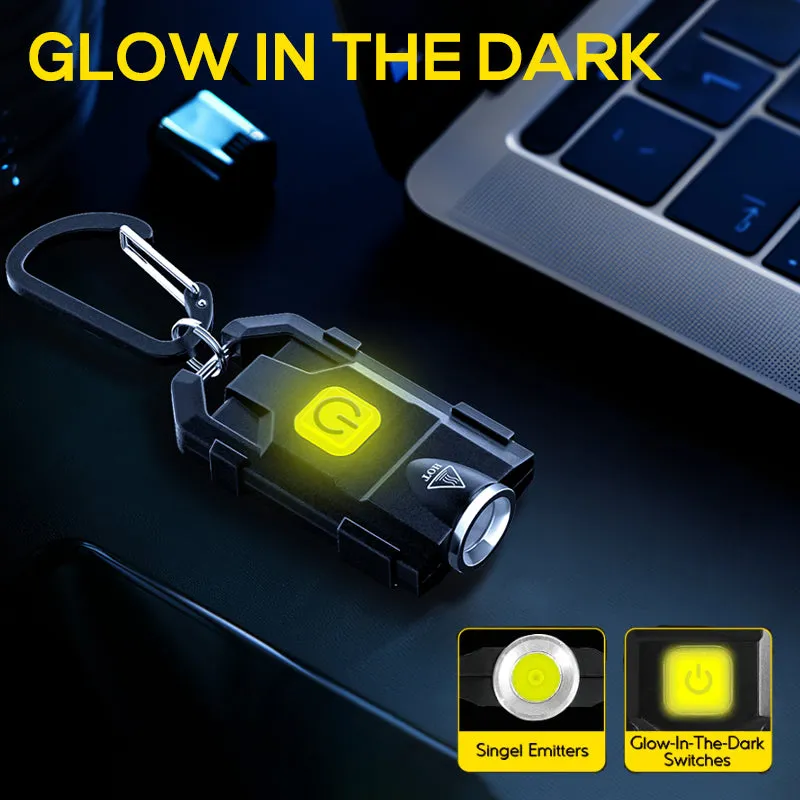 500 Lumens Rechargeable Keychain Flashlight With Cap Light