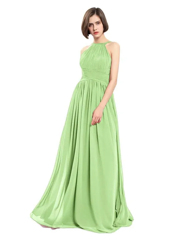 A-line Chiffon Sleeveless Elegant Bridesmaid Dresses