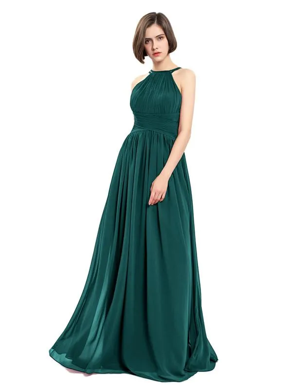 A-line Chiffon Sleeveless Elegant Bridesmaid Dresses