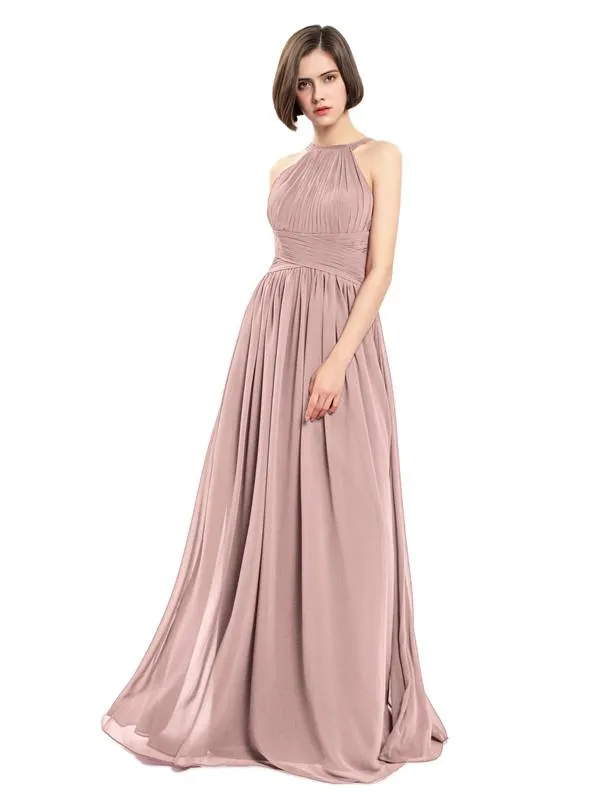 A-line Chiffon Sleeveless Elegant Bridesmaid Dresses