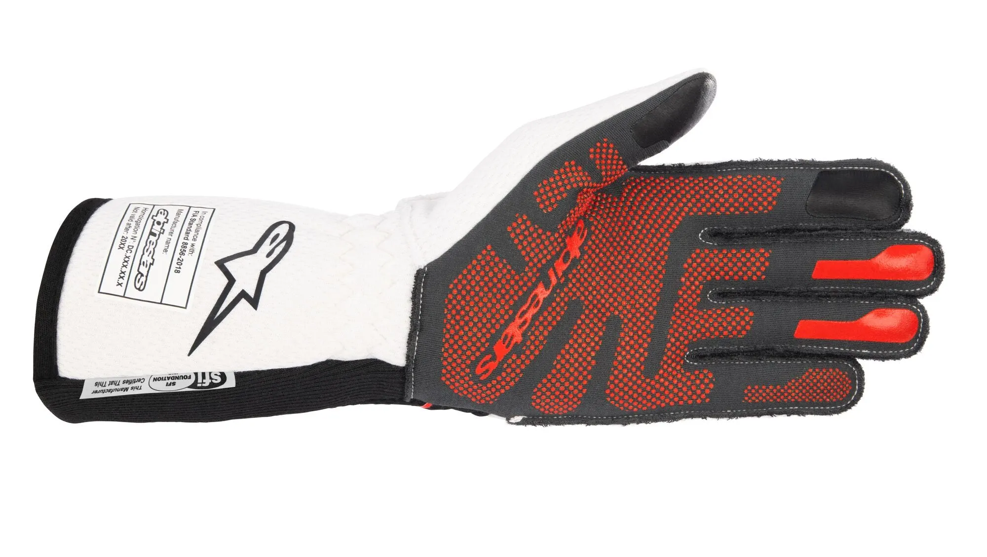 ALPINESTARS 3550123_123_XL TECH 1-ZX v3 Racing gloves, FIA 8856-2018, black/white/red, Size XL