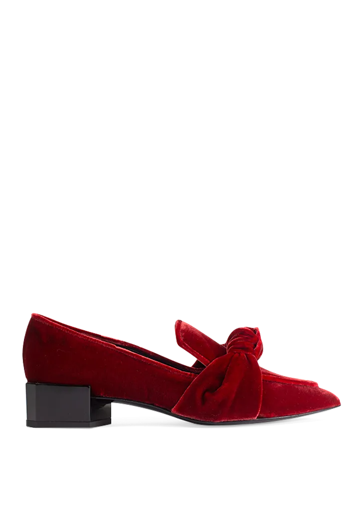 Athene Velvet Classic Slipper | Red