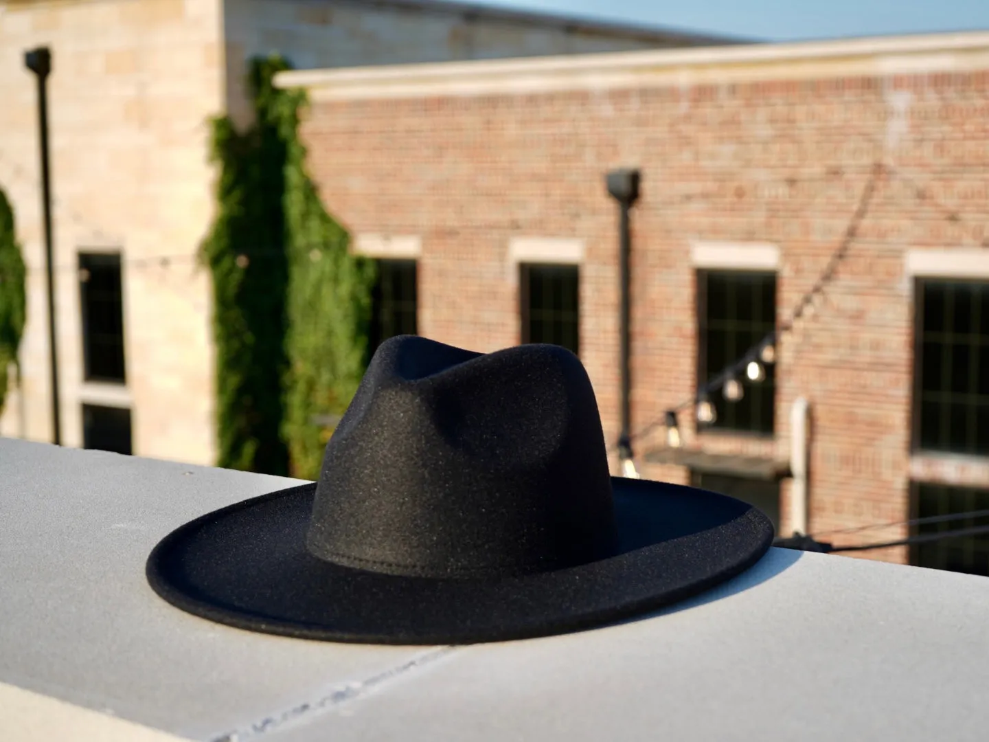 Atlanta Wide Brim Fedora - Black