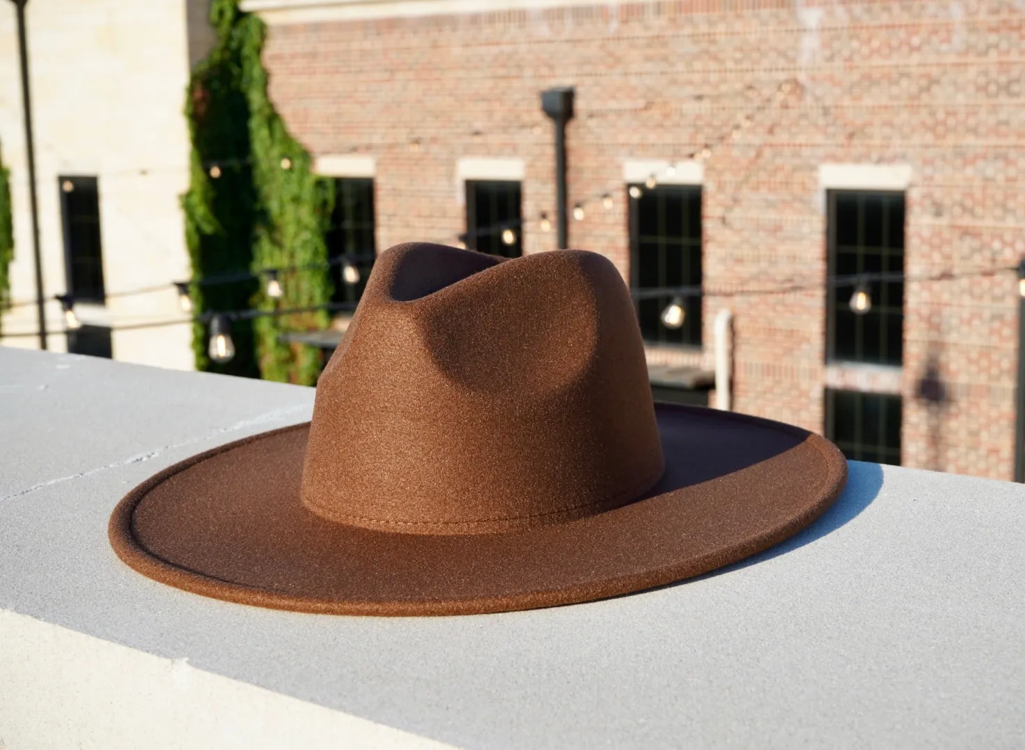 Atlanta Wide Brim Fedora - Brown