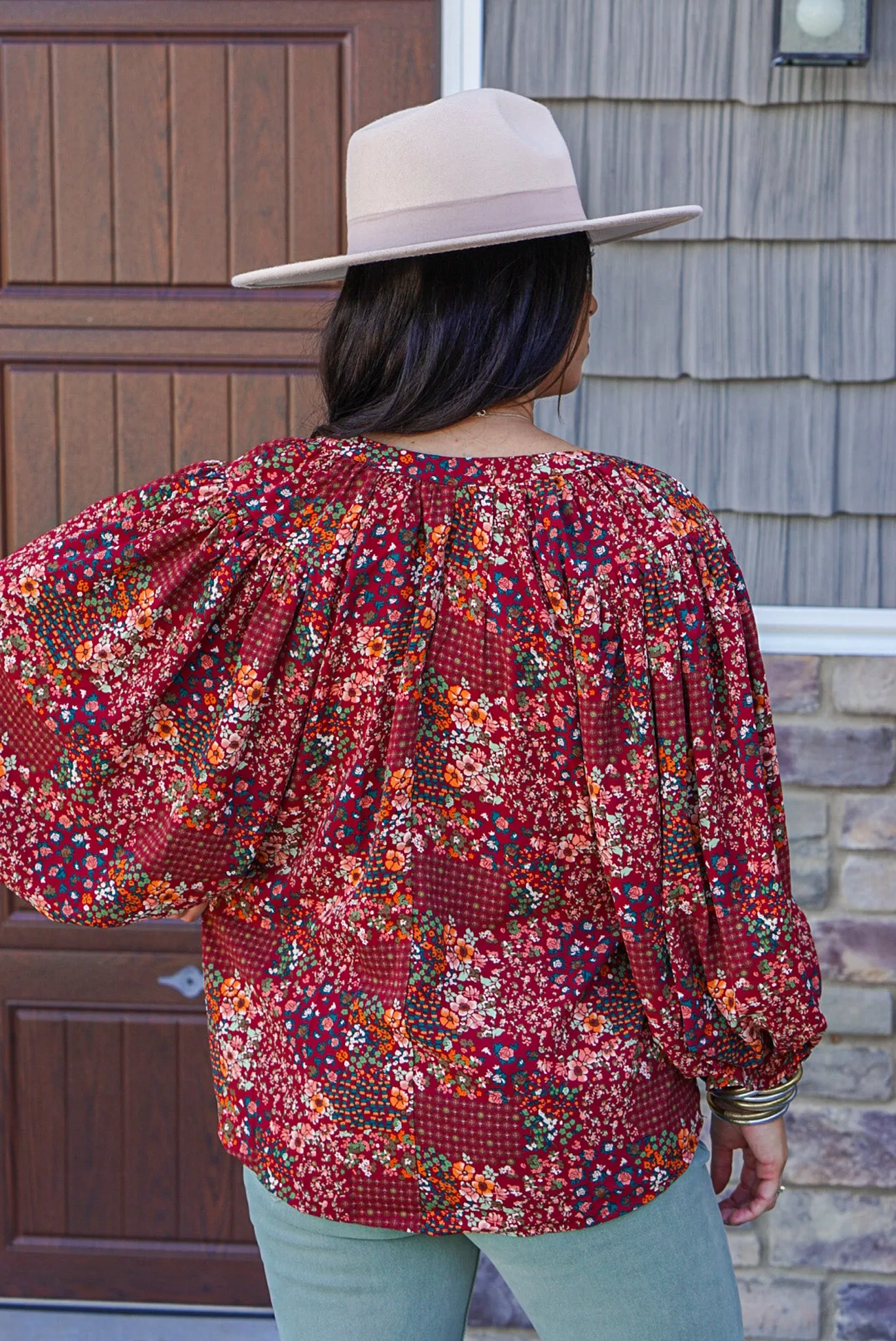 Autumn Adventures Rust Floral Top