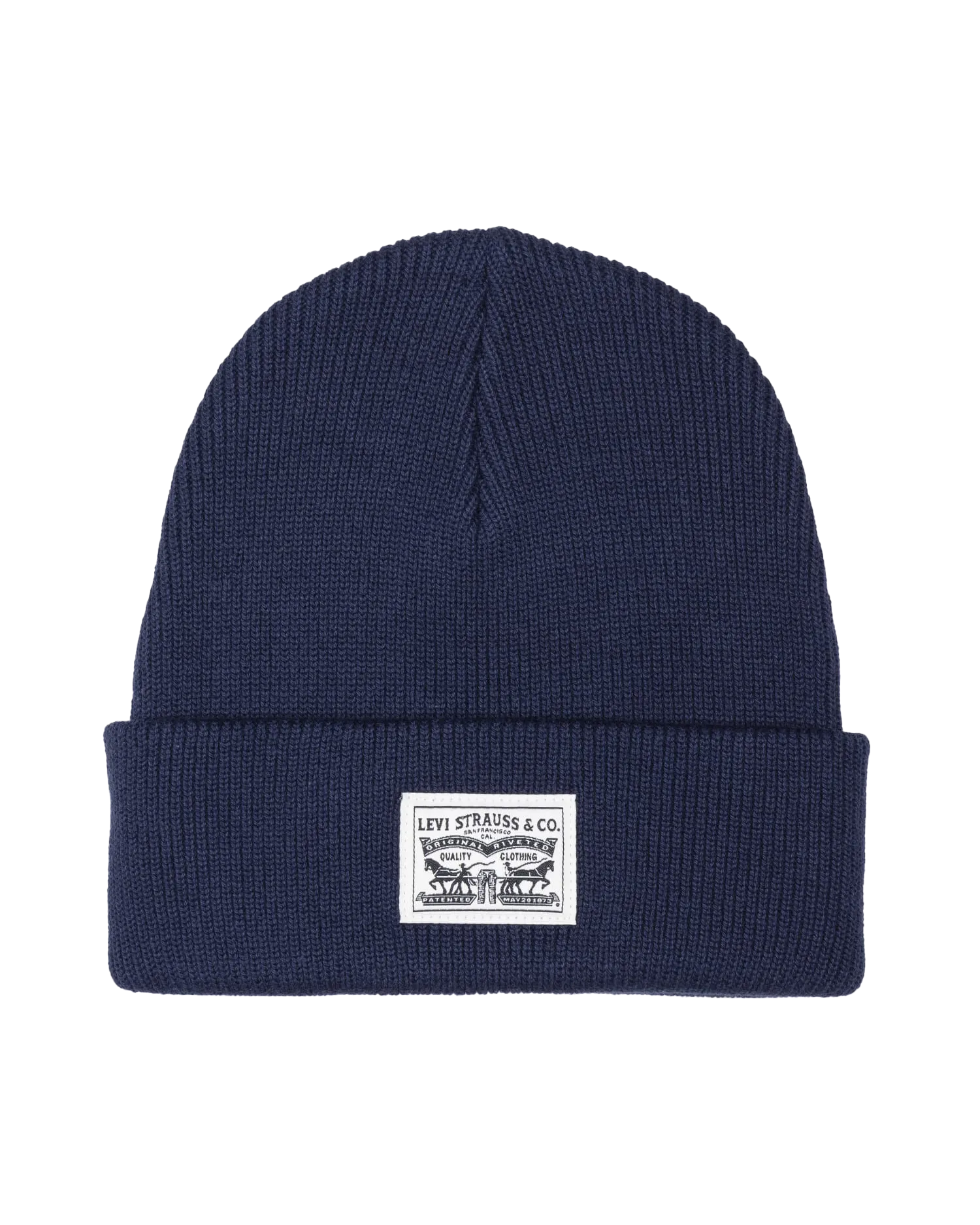 Backpatch Beanie in Navy Blue