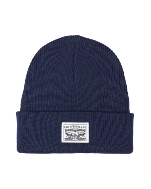 Backpatch Beanie in Navy Blue