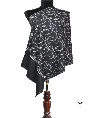 Black Embroidery Pashmina Stole 7532