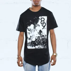 Blow Curved Hem T Shirt Black