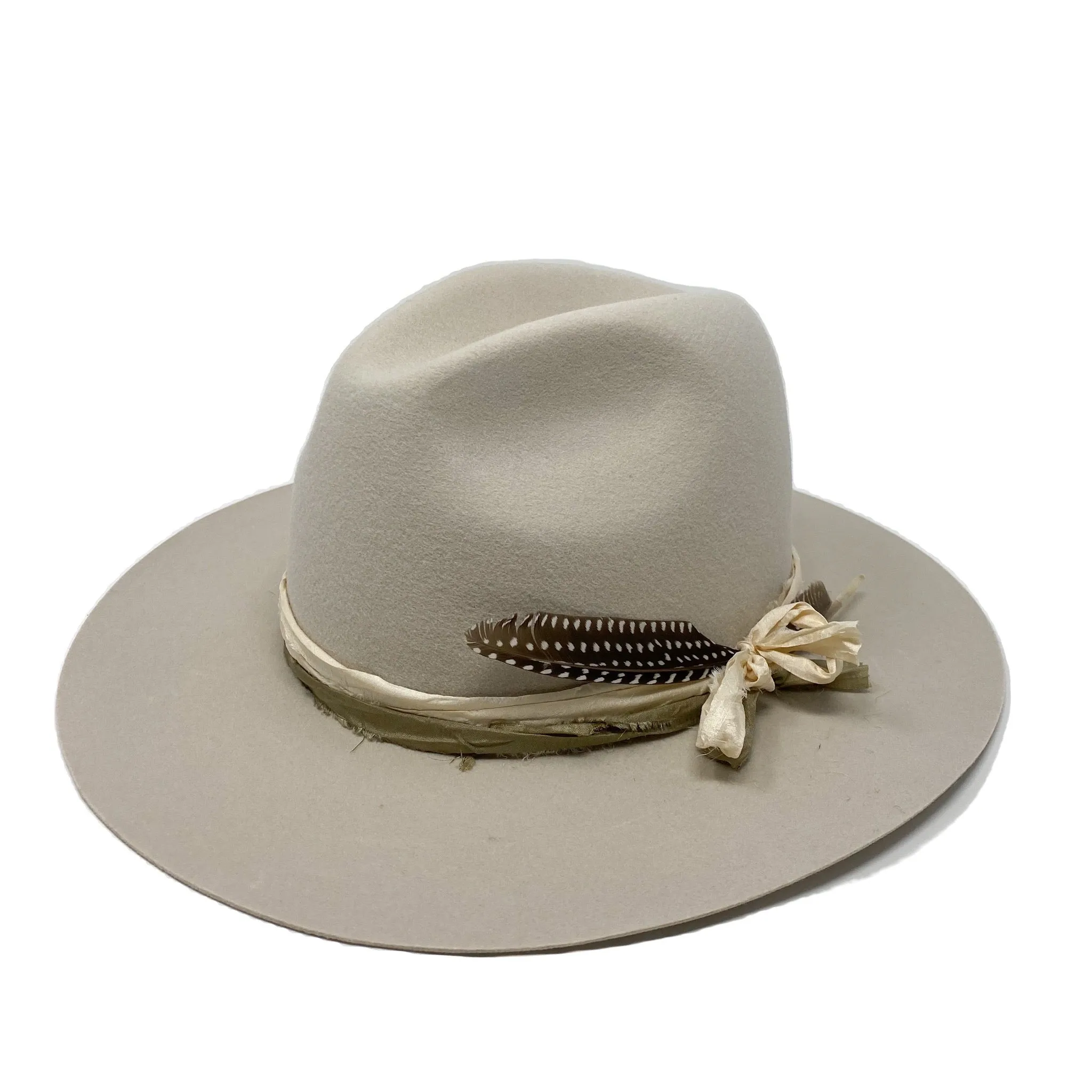 BROOKLYN FEDORA NAVAJO WHITE w/ vintage silks