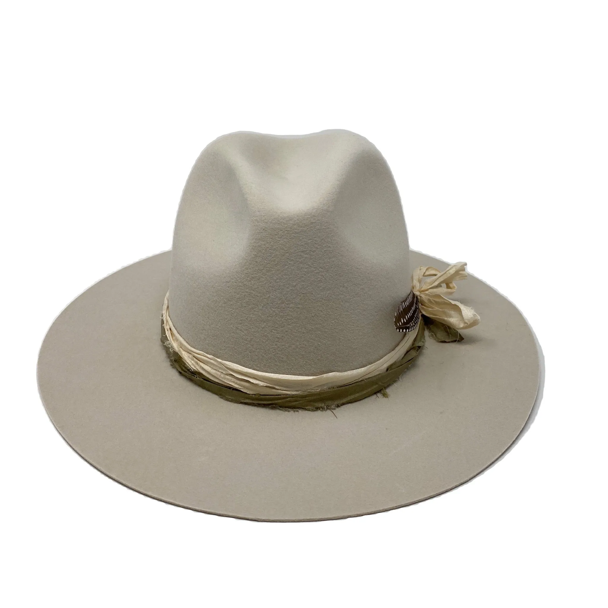 BROOKLYN FEDORA NAVAJO WHITE w/ vintage silks