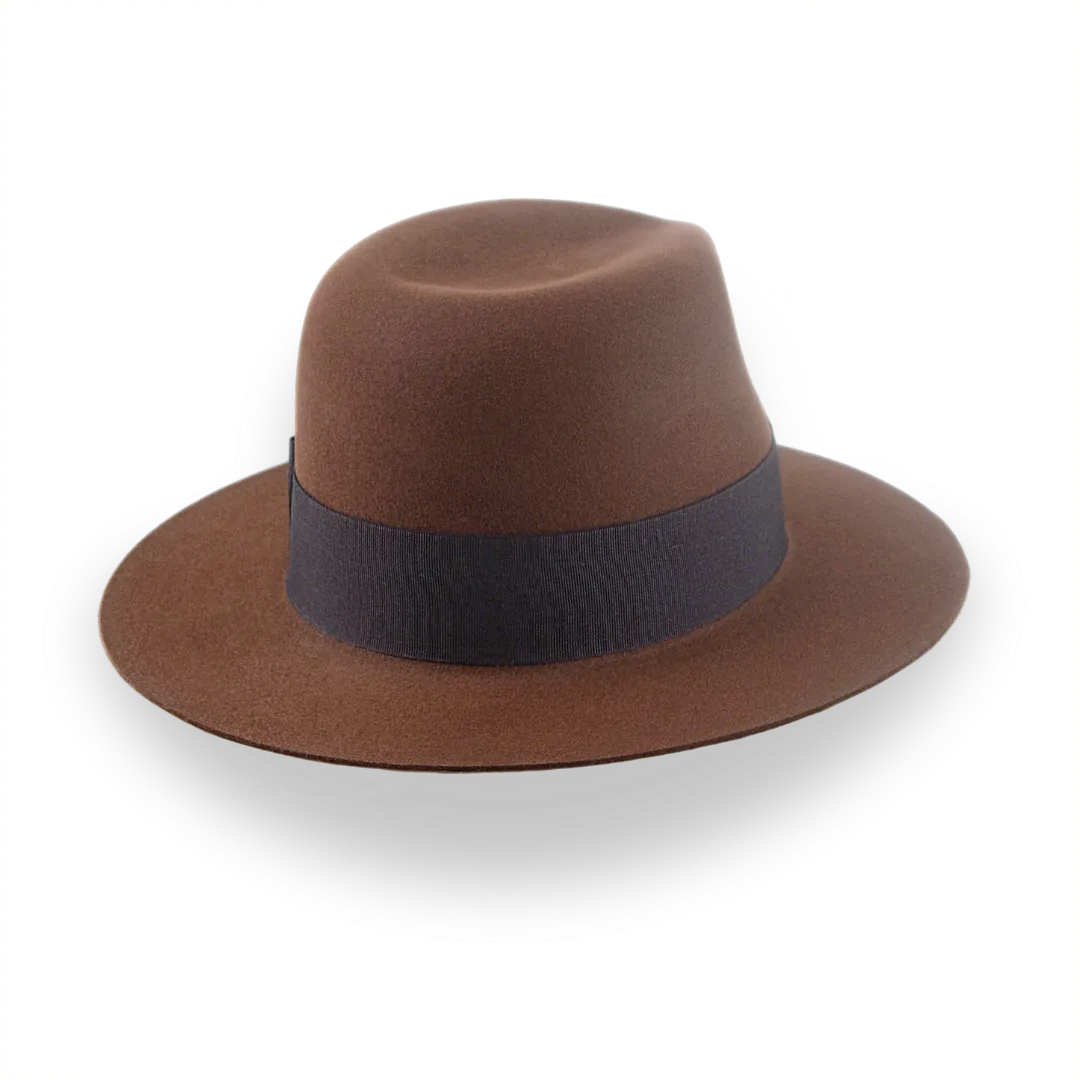 Brown Iconic Young Indiana Jones Fur Felt Fedora Hat | The Voyager