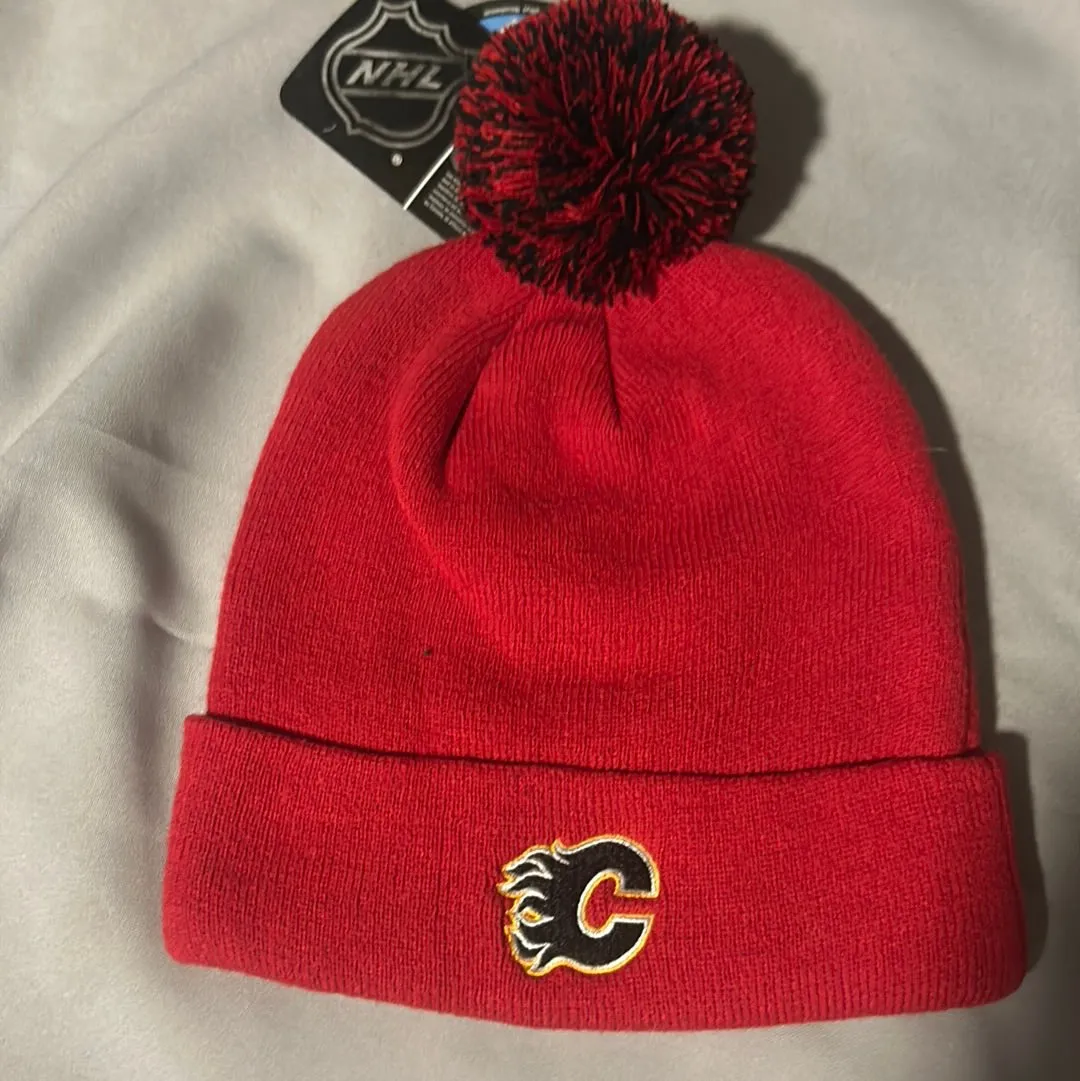 Calgary Flames NHL Zephyr Knit Cuffed Pom Beanie