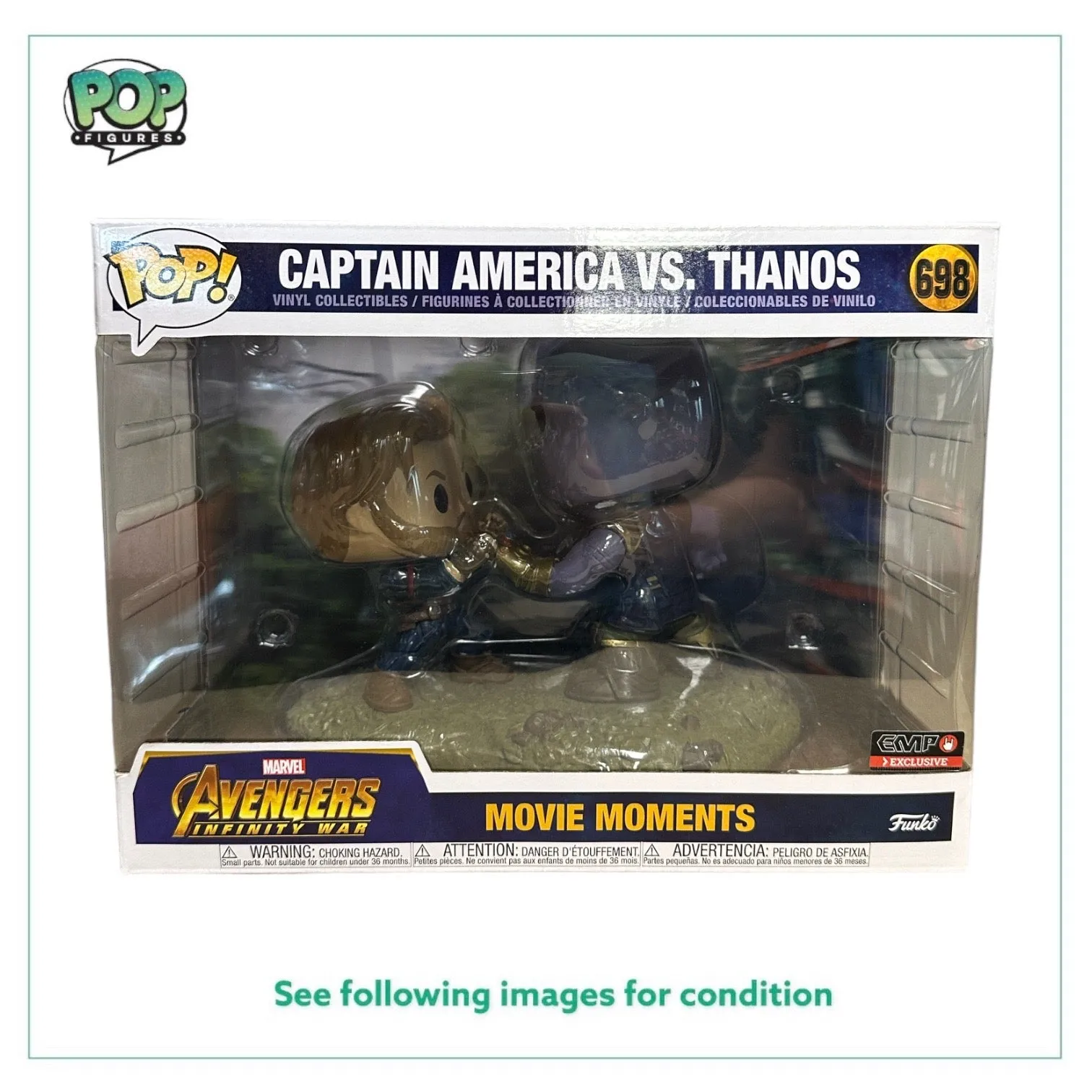 Captain America Vs. Thanos #698 Funko Pop Movie Moment! - Avengers Infinity War - EMP Exclusive - Condition 8.75/10