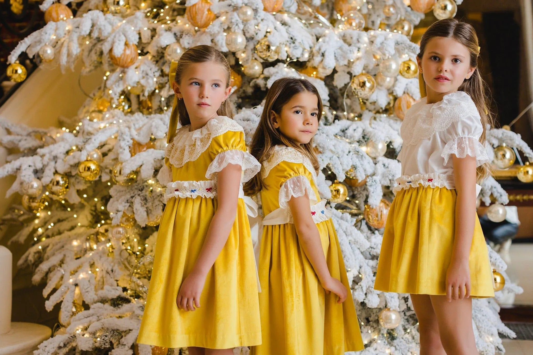 CLEARANCE DEAL - Sal & Pimenta - Golden Velvet Smocked Skirt Set