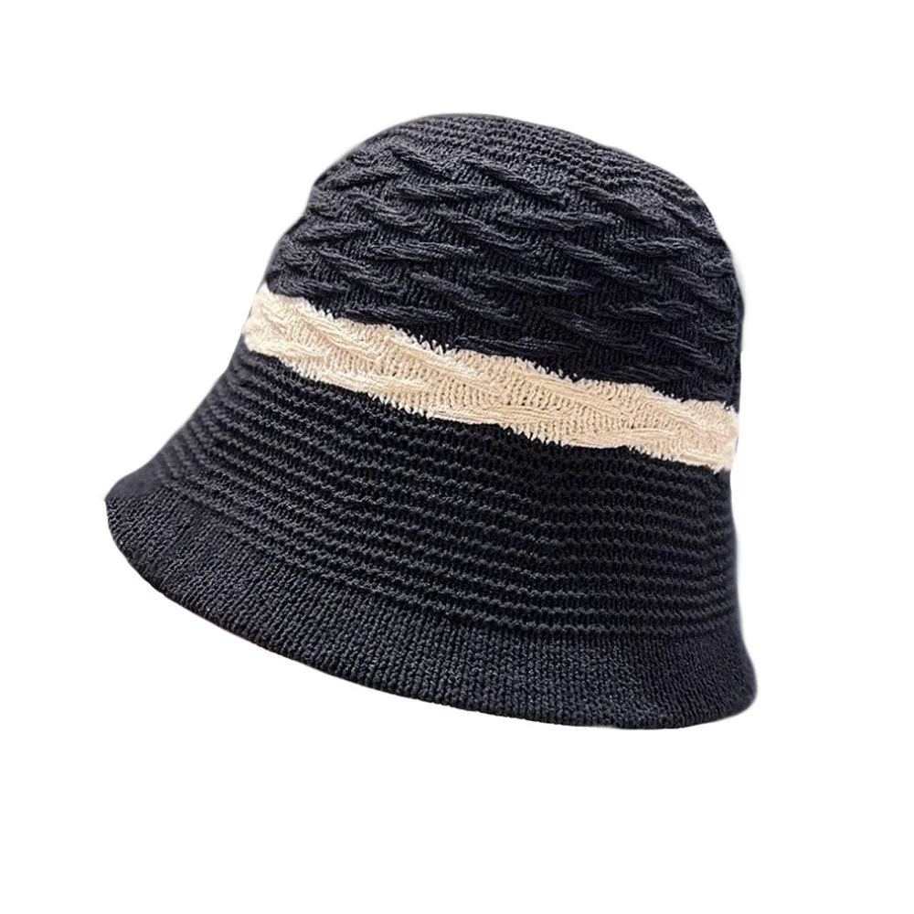 Crochet Bucket Hat Knit Fishing Hat Floppy Sun Hat Outdoor Packable Travel Beach Hat YZB0210