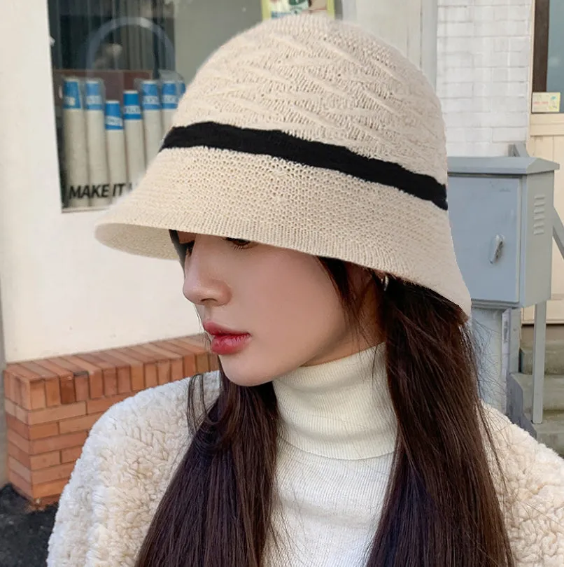 Crochet Bucket Hat Knit Fishing Hat Floppy Sun Hat Outdoor Packable Travel Beach Hat YZB0210