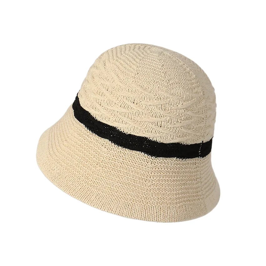 Crochet Bucket Hat Knit Fishing Hat Floppy Sun Hat Outdoor Packable Travel Beach Hat YZB0210