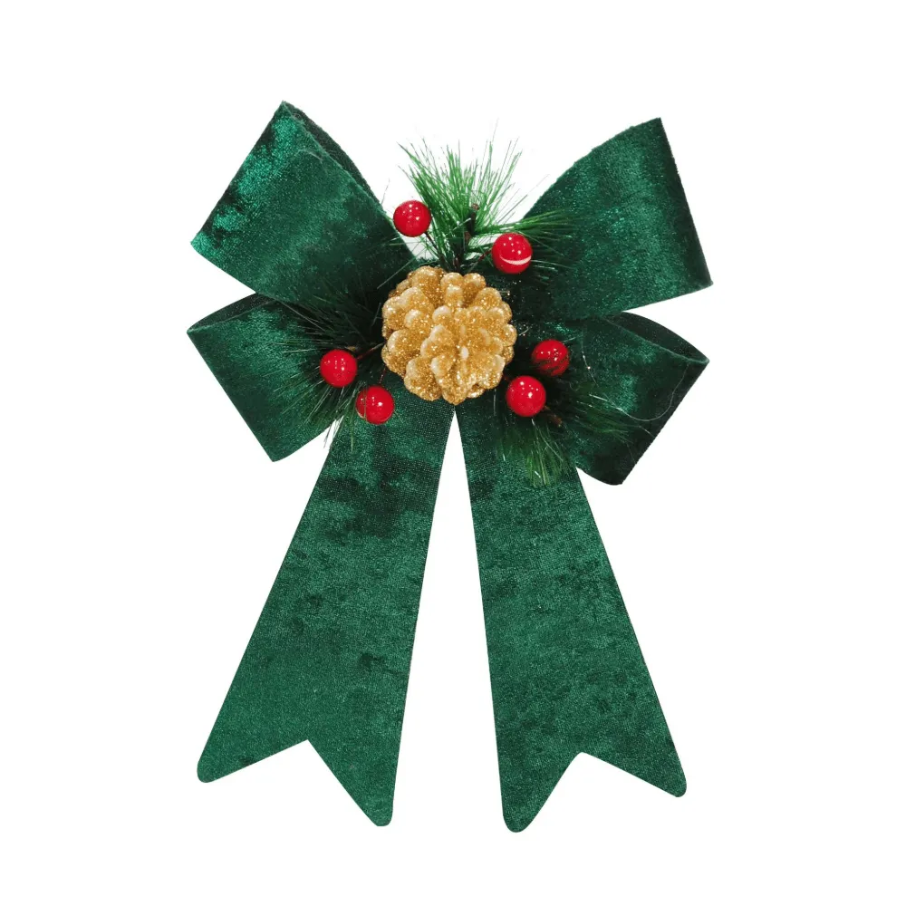 Crushed Velvet Bow Decos Asst