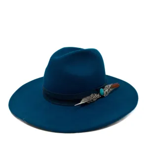 Dallas fedora in ocean blue