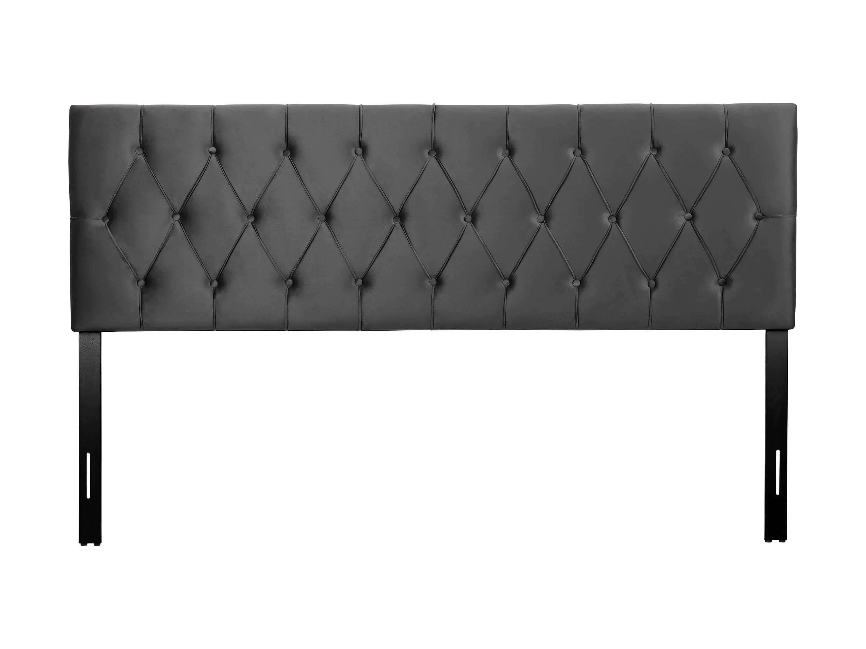 Dark Grey Velvet King Headboard