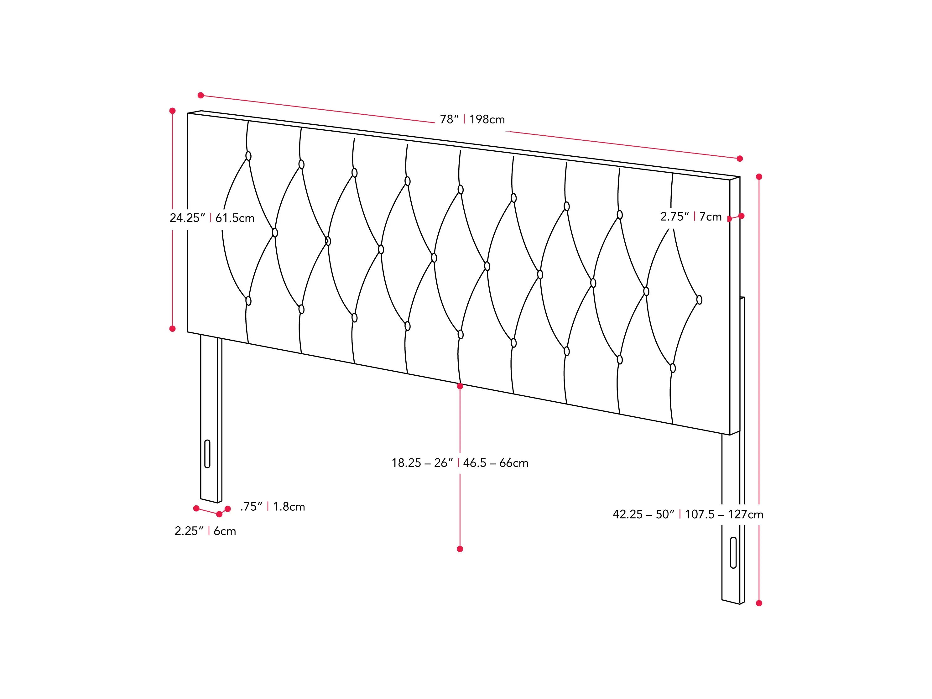 Dark Grey Velvet King Headboard