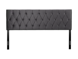 Dark Grey Velvet King Headboard