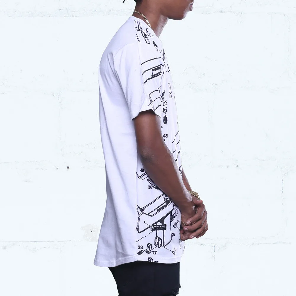 Deconstructed Mac Curved Hem Tee White