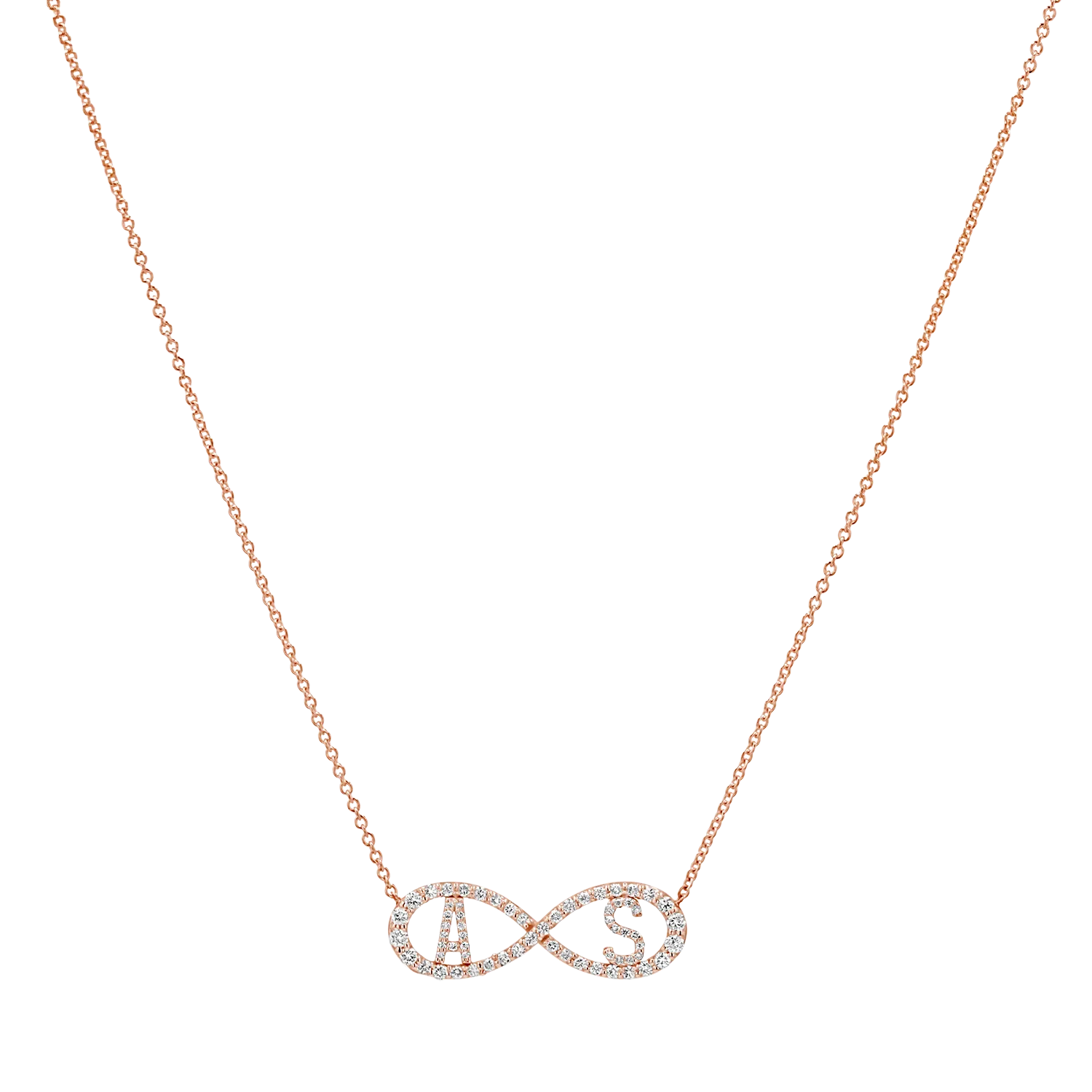 Diamond Infinity Letter Necklace