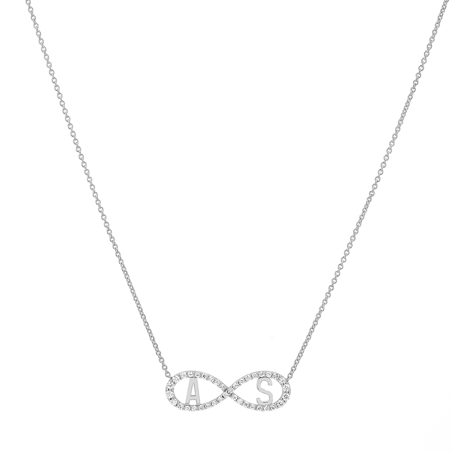 Diamond Infinity Letter Necklace