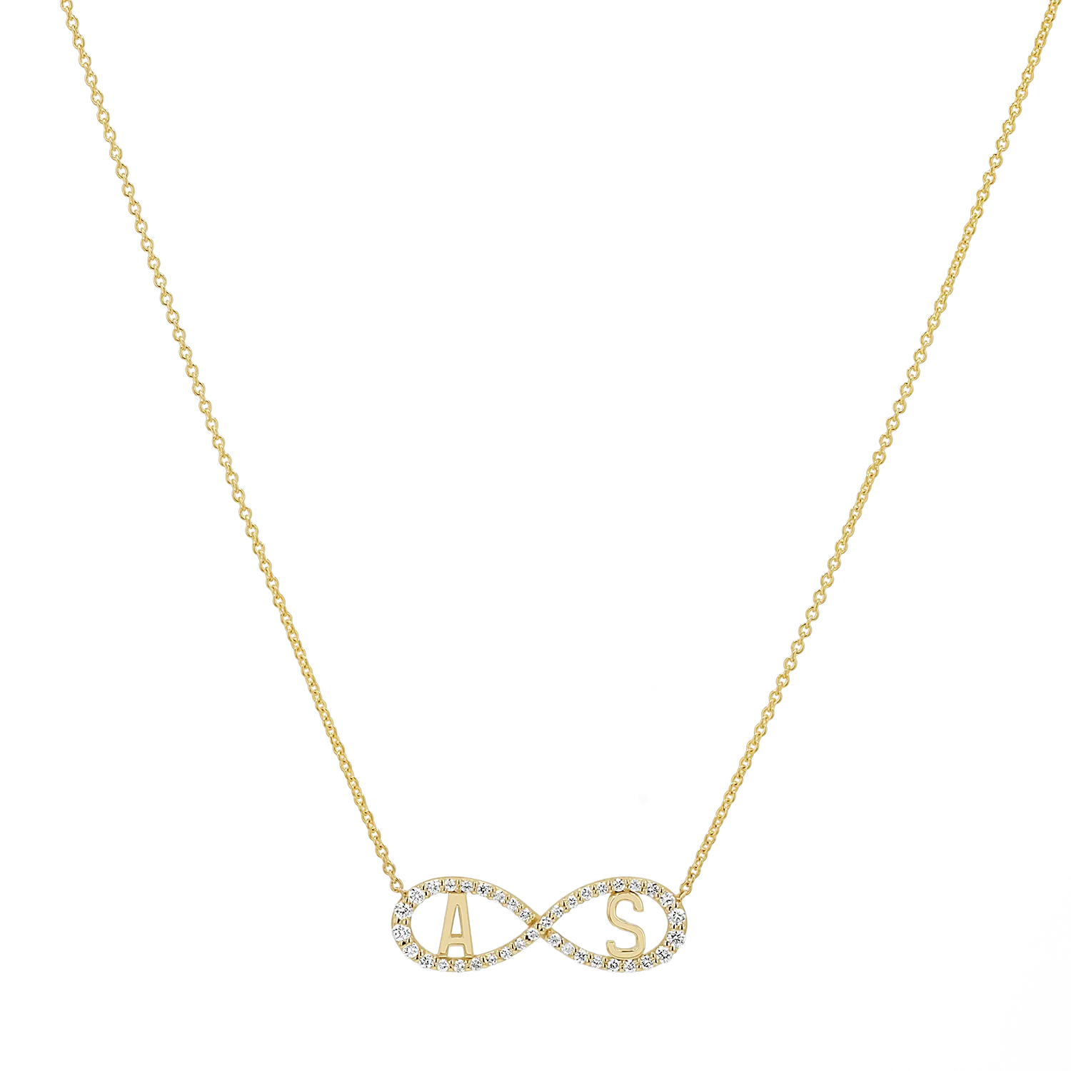 Diamond Infinity Letter Necklace