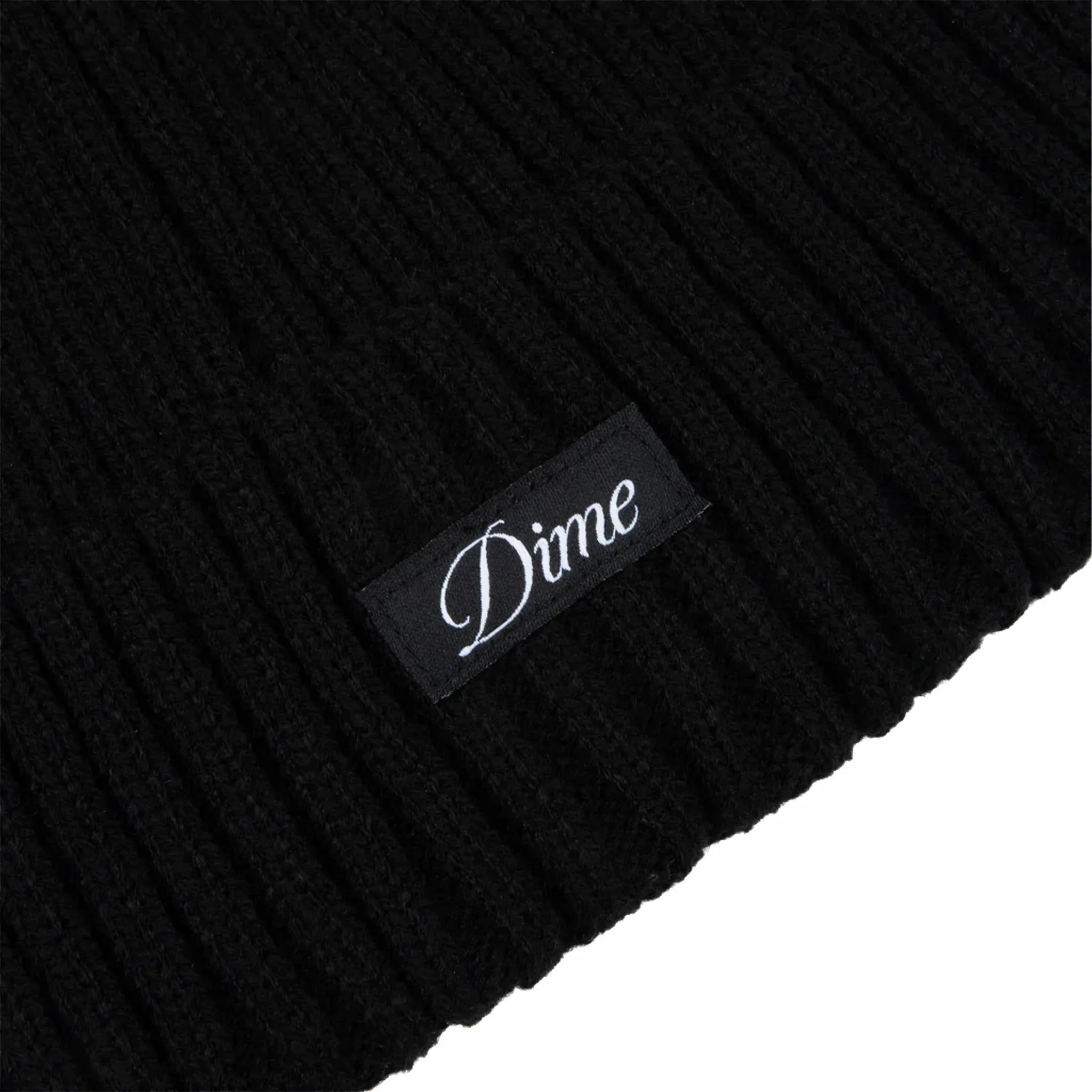 Dime Cursive Fold Beanie (Black)