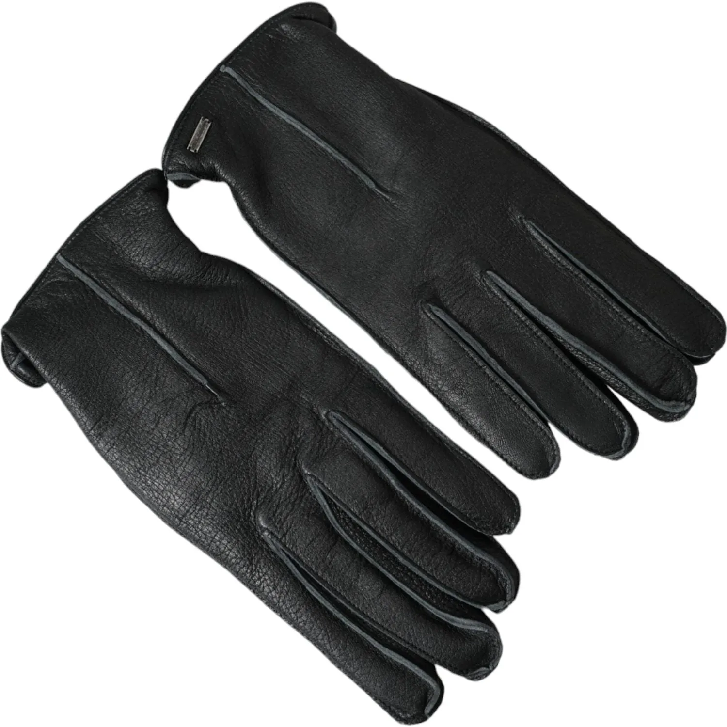 Dolce & Gabbana Black Deer Leather Wrist Length Gloves