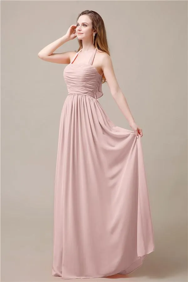 Elegant Hatler A-line Chiffon Floor-Length Bridesmaid Dresses