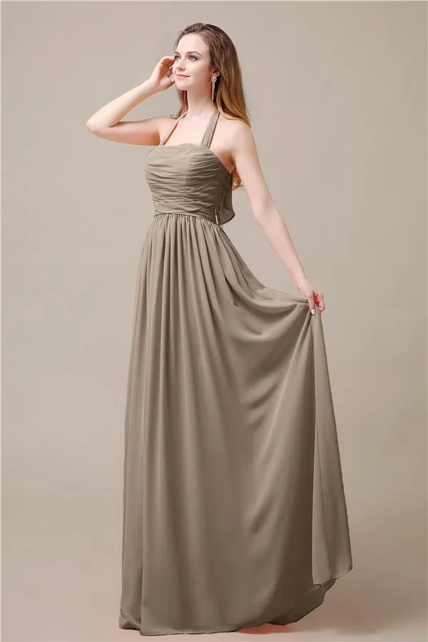 Elegant Hatler A-line Chiffon Floor-Length Bridesmaid Dresses