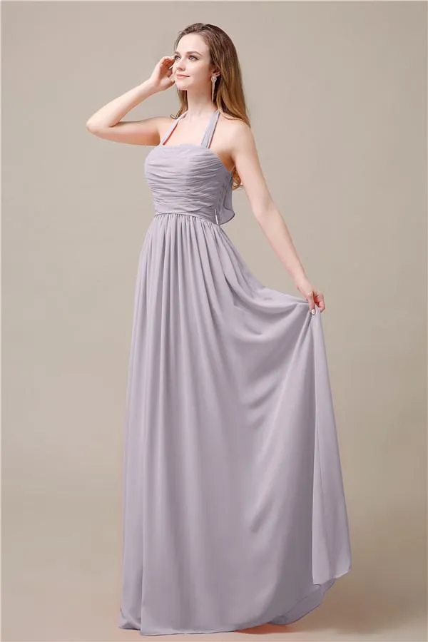 Elegant Hatler A-line Chiffon Floor-Length Bridesmaid Dresses