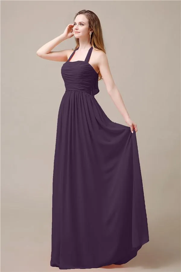 Elegant Hatler A-line Chiffon Floor-Length Bridesmaid Dresses