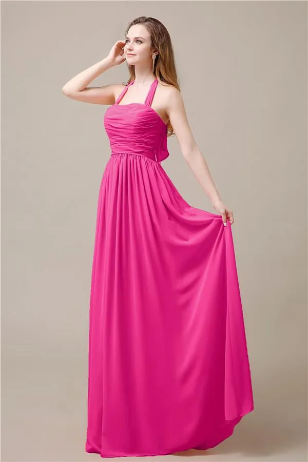 Elegant Hatler A-line Chiffon Floor-Length Bridesmaid Dresses