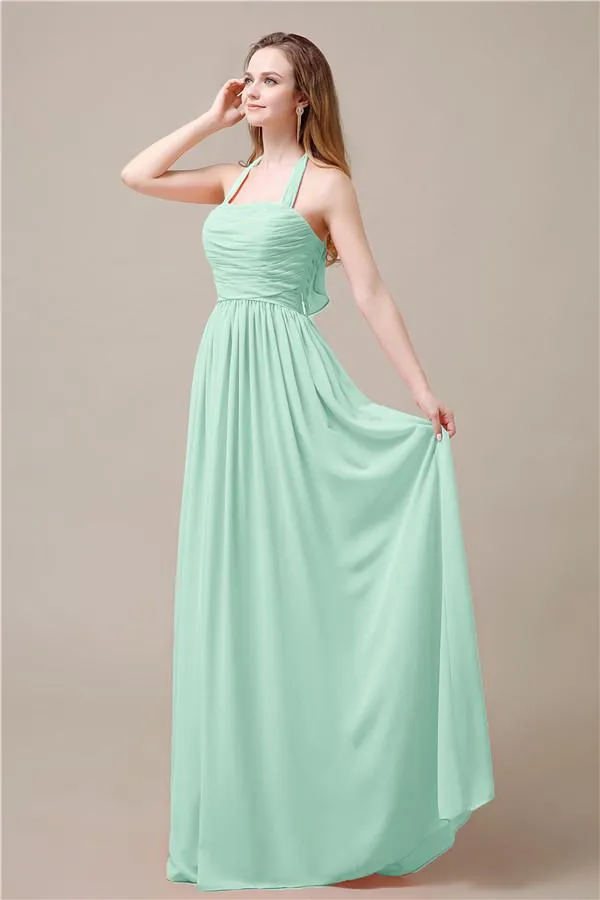 Elegant Hatler A-line Chiffon Floor-Length Bridesmaid Dresses