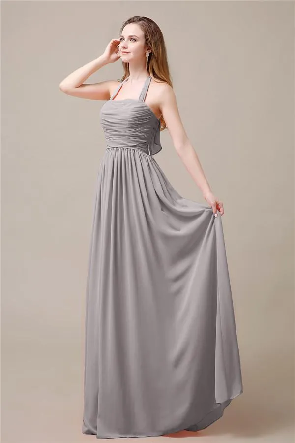 Elegant Hatler A-line Chiffon Floor-Length Bridesmaid Dresses