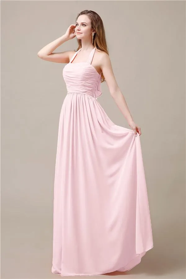 Elegant Hatler A-line Chiffon Floor-Length Bridesmaid Dresses