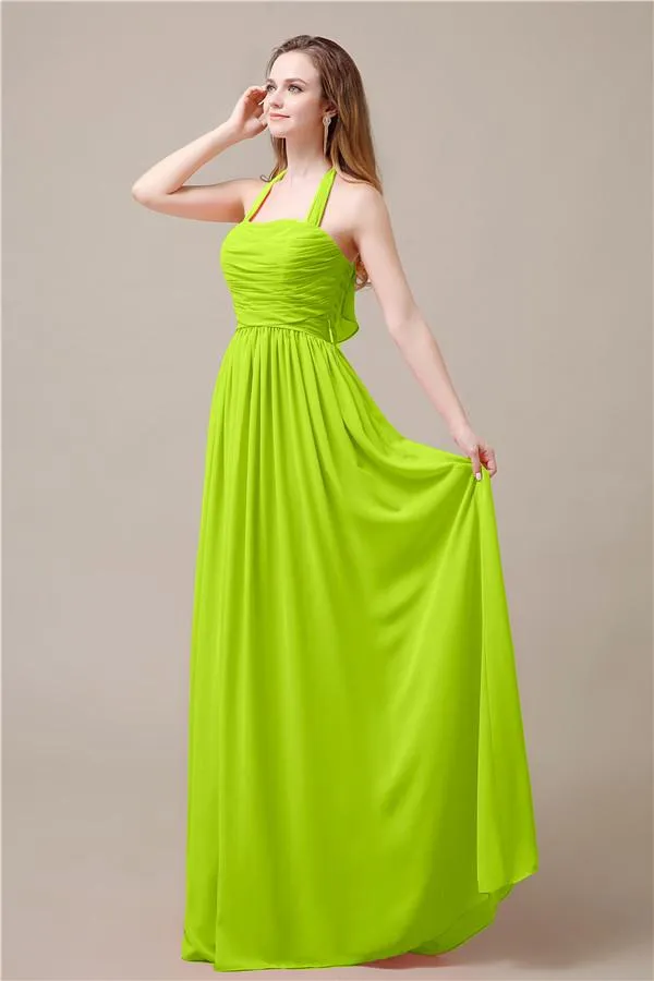 Elegant Hatler A-line Chiffon Floor-Length Bridesmaid Dresses