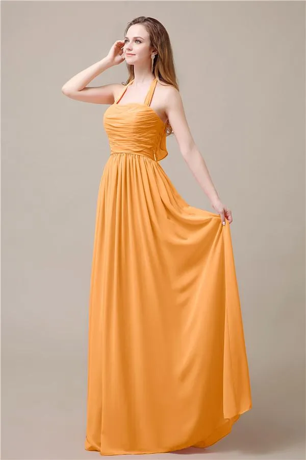 Elegant Hatler A-line Chiffon Floor-Length Bridesmaid Dresses