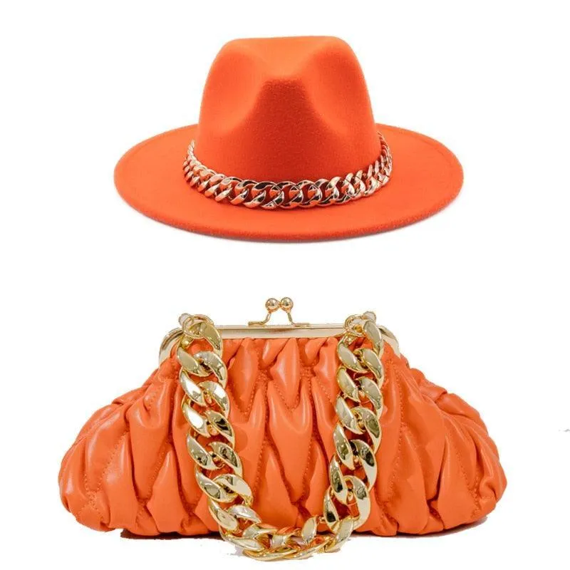 Fedora Hat And Handbag - Two Piece Luxury Accessories