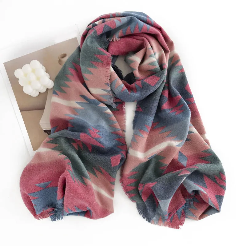 FH23-5087 Artistic retro scarf winter scarf